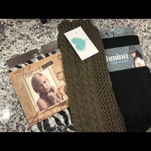 2 Scarves and Pair of Leg Warmers
